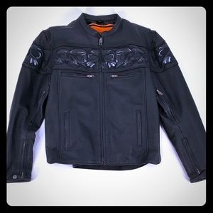 First Classics Motorcycle Leather Jacket, Large
